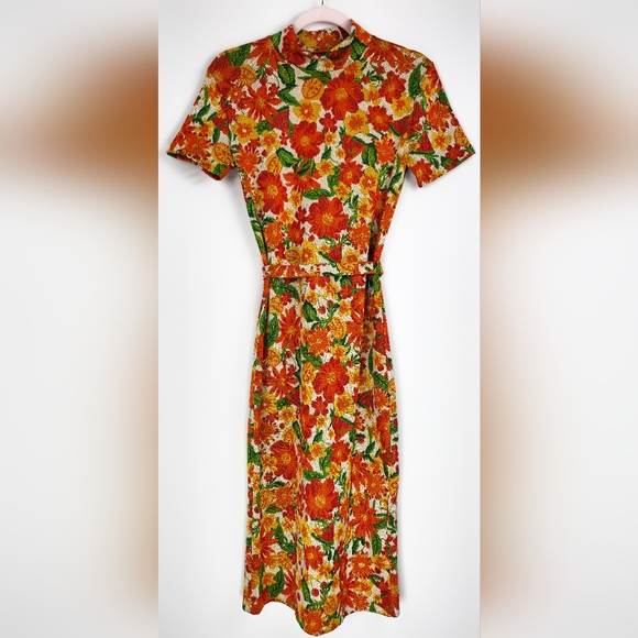 Vintage Style Flower Power Dress Size S - Picture 1 of 4
